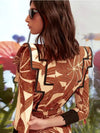 Square Neck Printed Maxi Dresses Women