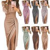 Off Shoulder Women Dress Summer Long Sleeve