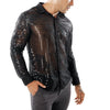 Men Sequined Shirt Retro 70s Disco